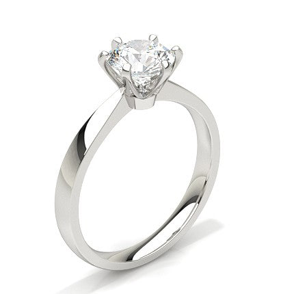 Moissanite Ring in White Gold with a Solitaire 6 prongs set