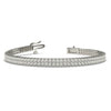 Bracelet in Silver set with a double river of Princess cut Moissanites