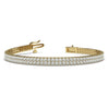 Bracelet in Yellow Gold set with a double river of Princess cut Moissanites