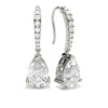 Moissanite Silver Teardrop Earrings with Pear Solitaire