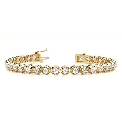 Moissanite Bracelet in Yellow Gold Pearl-shaped River