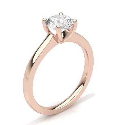 Rose Gold Ring with Moissanite Solitaire set with 4 round prongs