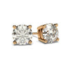 Moissanite Stud Earrings in Rose Gold with 4 prongs and strapping set Solitaire