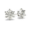 Moissanite Chip Earrings in White Gold Solitaire set with 6 prongs