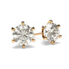 Moissanite Chip Earrings in Rose Gold Solitaire set with 6 prongs