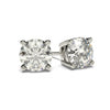 Moissanite Stud Earrings in Silver with 4 prongs and strapping set Solitaire