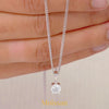 Moissanite Necklace in White Gold with 4 Prongs Set Brilliant Solitaire